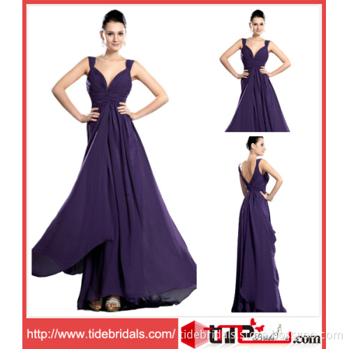 V-Neck Long Chiffon Prom Dress Party Evening Gown (TC36120106)